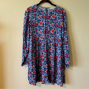 LOFT Floral Long Sleeve Mini Dress (M)